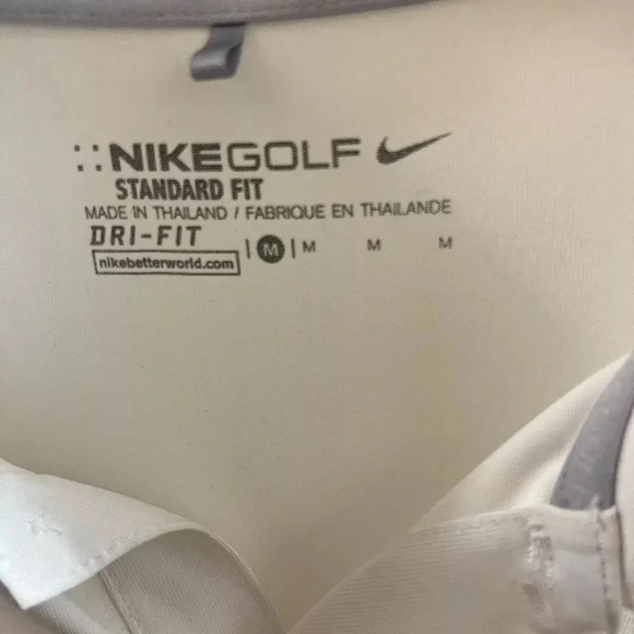 Nike Golf Dri Fit Sport Men's Standard Dri Fit Classic Shirt White Polyester M - Picture 3 of 6